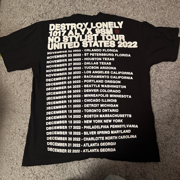 1017 Alyx 9SM x Destroy Lonely tour tee - Picture 2 of 2